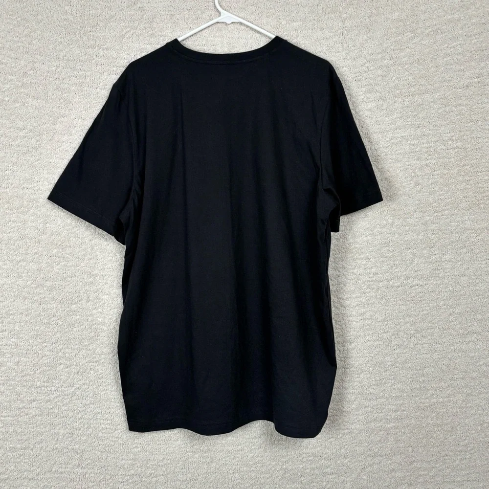 Adidas Shirt Mens XL Black Linear Box Green Camo Logo Crew Neck Short Sleeve Tee